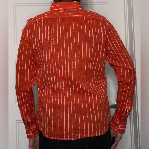 Ralph Lauren Striped Asymmetrical Cotton Blouse - Picture 4 of 8